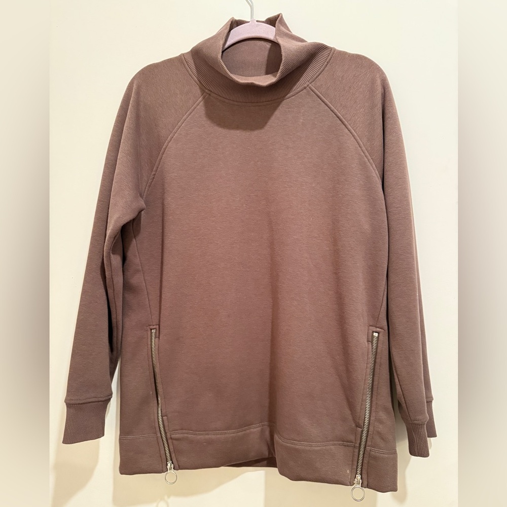 Athleta Cozy Karma Side Zip Funnel Neck Pullover - Size Medium